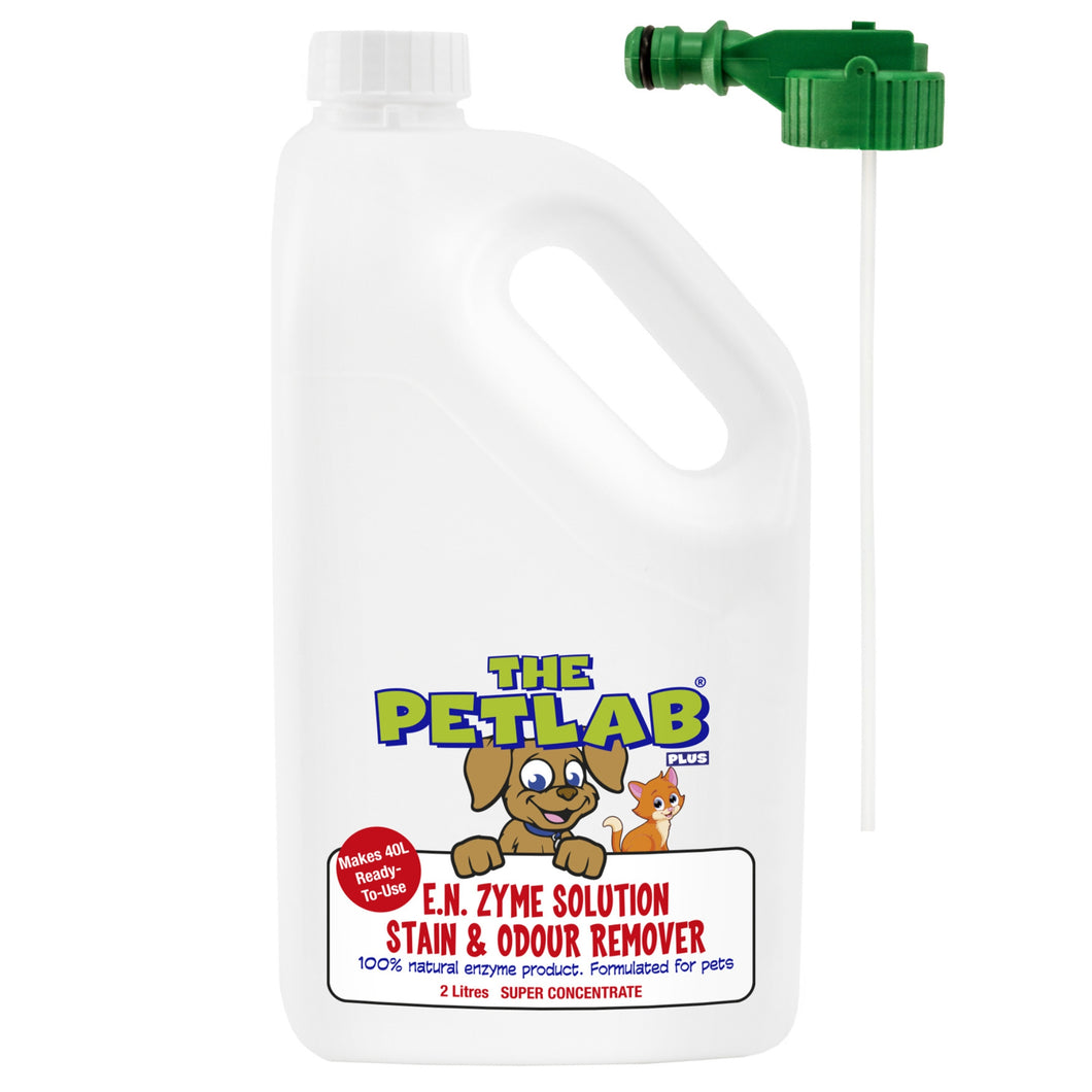 PetLab PLUS™ 2L Urine Stain & Odour Remover Super Concentrate (Makes 40L)