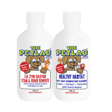 Load image into Gallery viewer, PetLab PLUS™ 300ml Urine Stain &amp; Odour Remover + Healthy Habitat Disinfectant Super Concentrate - Starter Pack