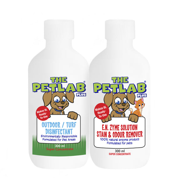 PetLab PLUS™ 300ml Artificial Grass / Outdoor Area Super Concentrate Duo Pack - Heavily Soiled Areas