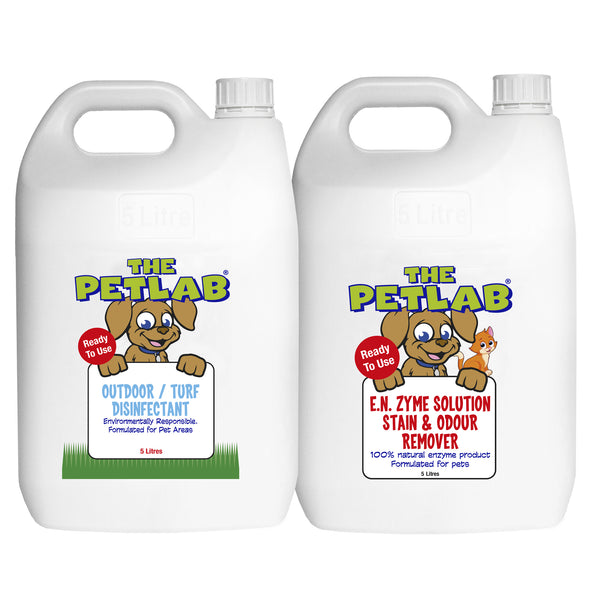 PetLab 5L Artificial Grass / Outdoor Area Ready To Use Formula Duo Pack - Heavily Soiled Areas