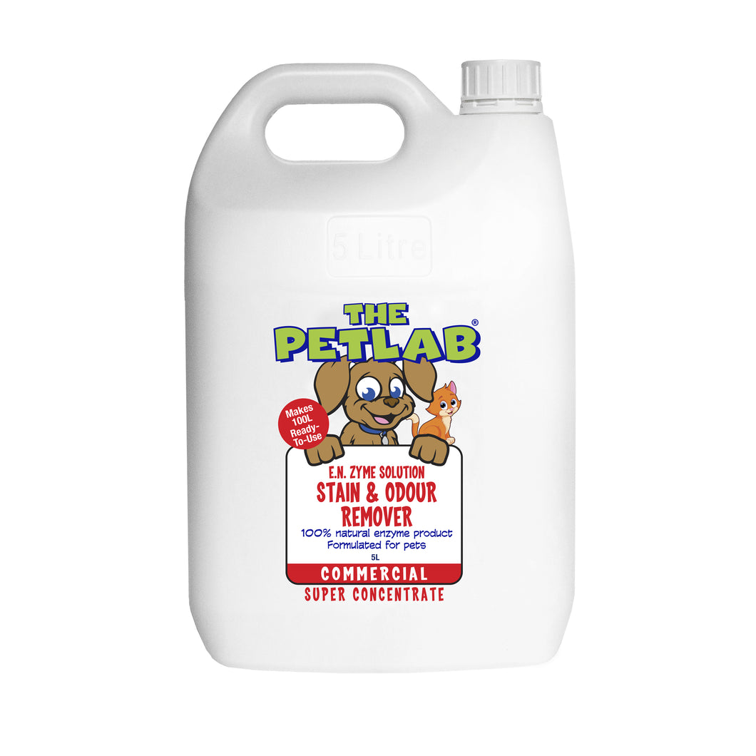 PetLab PLUS™ 5L Urine Stain & Odour Remover Super Concentrate (Makes 100L)