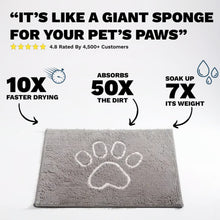 Load image into Gallery viewer, PetLab Grubby Paw Doormat - Traps Dirt Instantly (Ultra Absorbent Microfibre Chenille)