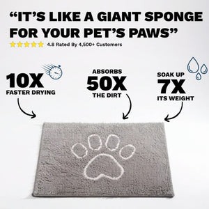 PetLab Grubby Paw Doormat - Traps Dirt Instantly (Ultra Absorbent Microfibre Chenille)