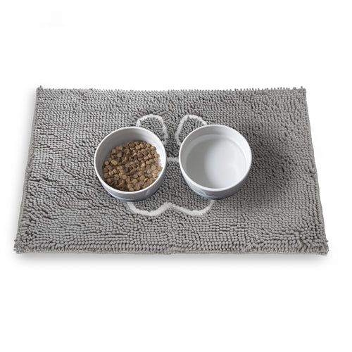 PetLab Grubby Paw Feeding Mat - Absorbs Water Instantly (Ultra Absorbent Microfibre Chenille)